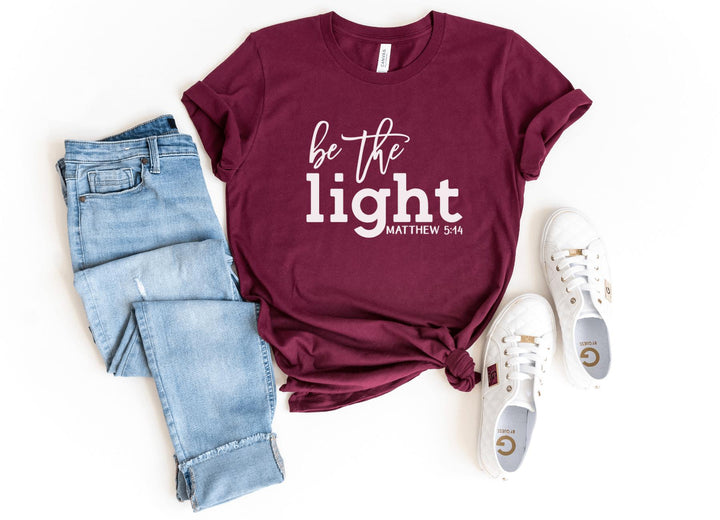 Shirts & Tops-Be The Light T-Shirt-S-Maroon-Jack N Roy