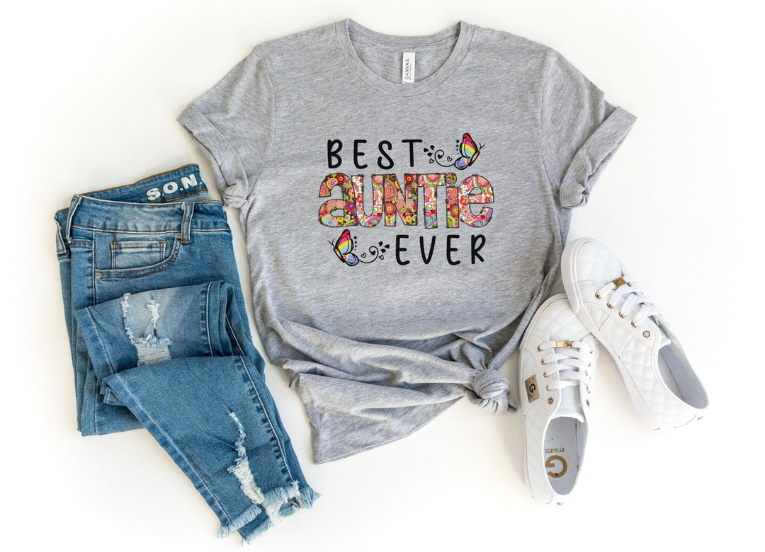 Shirts & Tops-Best Auntie Ever (Paisley Design) T-Shirt-S-Athletic Heather-Jack N Roy