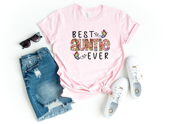 Shirts & Tops-Best Auntie Ever (Paisley Design) T-Shirt-S-Pink-Jack N Roy