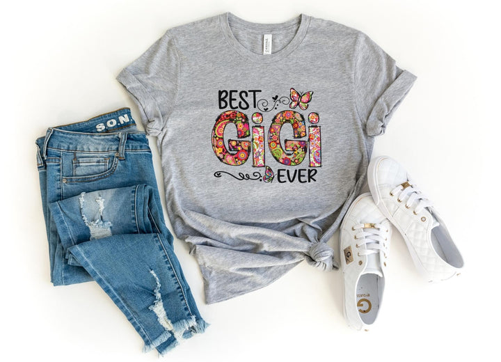Shirts & Tops-Best Gigi Ever (Paisley Design) T-Shirt-S-Athletic Heather-Jack N Roy
