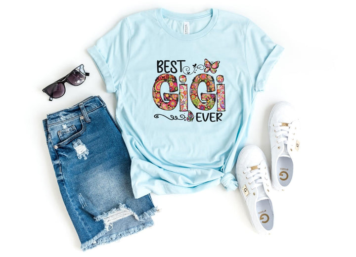 Shirts & Tops-Best Gigi Ever (Paisley Design) T-Shirt-S-Heather Ice Blue-Jack N Roy