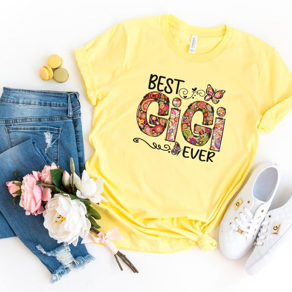 T-Shirt-Best Gigi Ever (Paisley Design) T-Shirt-S-Yellow-Jack N Roy