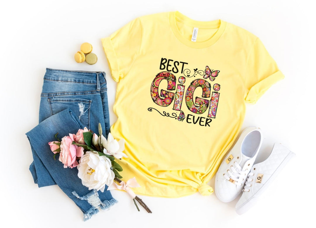 Shirts & Tops-Best Gigi Ever (Paisley Design) T-Shirt-S-Yellow-Jack N Roy