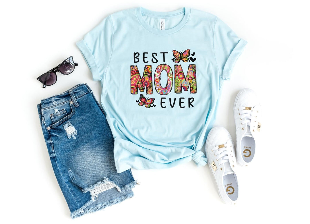 Shirts & Tops-Best Mom Ever (Paisley Design) T-Shirt-S-Heather Ice Blue-Jack N Roy