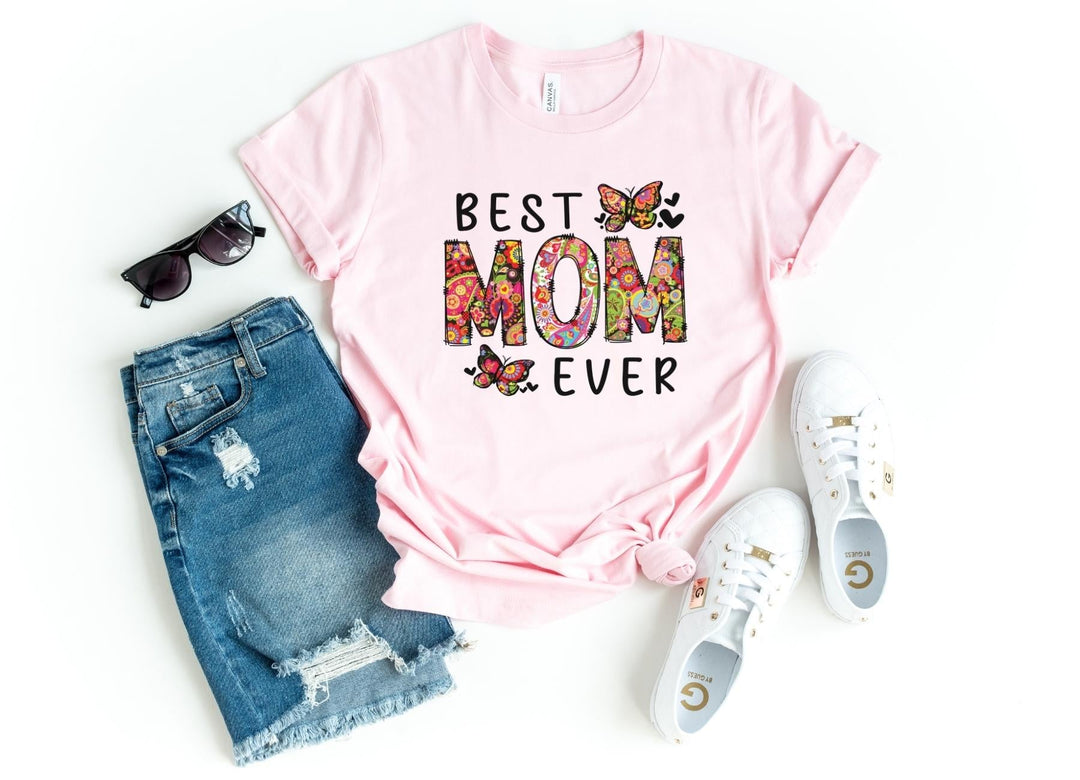 Shirts & Tops-Best Mom Ever (Paisley Design) T-Shirt-S-Pink-Jack N Roy