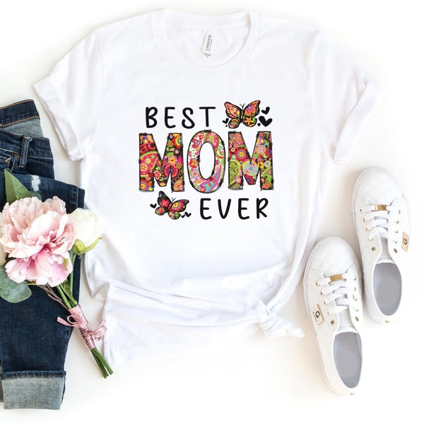 T-Shirt-Best Mom Ever (Paisley Design) T-Shirt-S-White-Jack N Roy