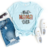 T-Shirt-Best Nana Ever (Paisley Design) T-Shirt-S-Heather Ice Blue-Jack N Roy