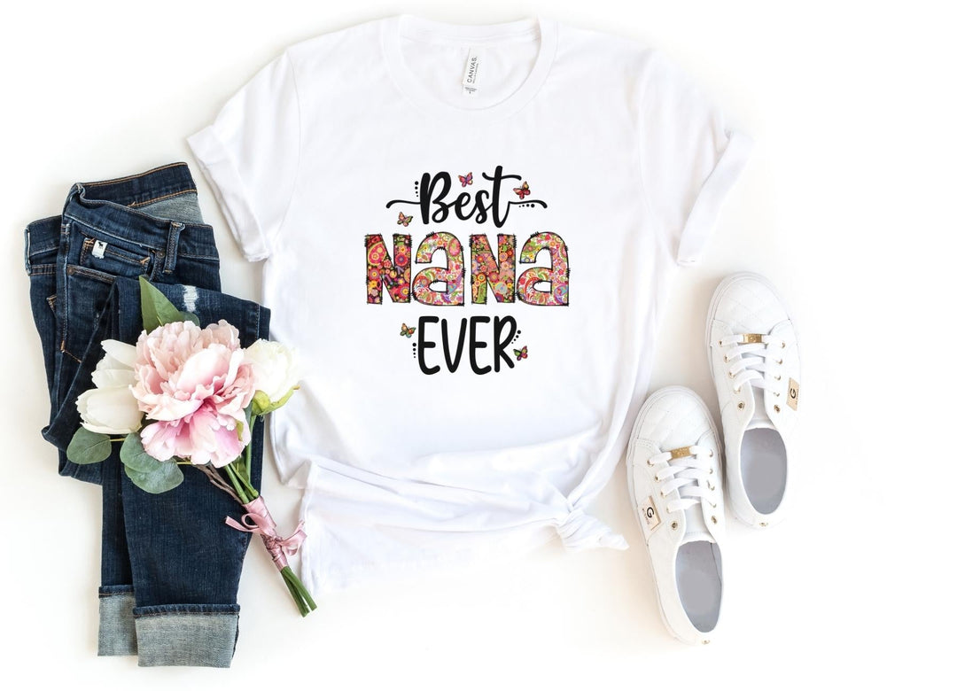 Shirts & Tops-Best Nana Ever (Paisley Design) T-Shirt-S-White-Jack N Roy