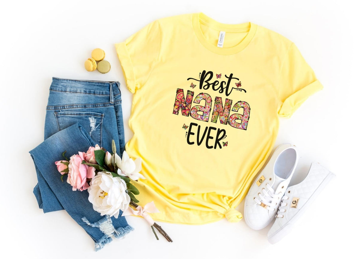 T-Shirt-Best Nana Ever (Paisley Design) T-Shirt-S-Yellow-Jack N Roy