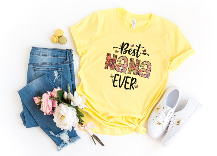 Shirts & Tops-Best Nana Ever (Paisley Design) T-Shirt-S-Yellow-Jack N Roy