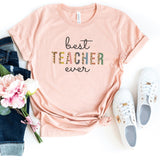 T-Shirt-Best Teacher Ever T-Shirt-S-Heather Peach-Jack N Roy