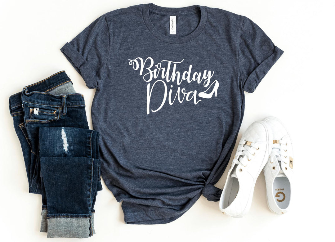 Shirts & Tops-Birthday Diva T-Shirt-S-Heather Navy-Jack N Roy