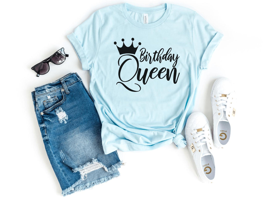 Shirts & Tops-Birthday Queen T-Shirt-S-Heather Ice Blue-Jack N Roy