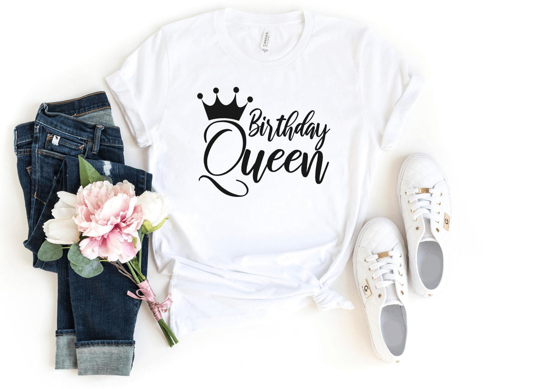Shirts & Tops-Birthday Queen T-Shirt-S-White-Jack N Roy