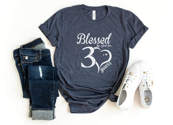 T-Shirt-Blessed For 30 Years T-Shirt-S-Heather Navy-Jack N Roy