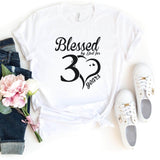 T-Shirt-Blessed For 30 Years T-Shirt-S-White-Jack N Roy