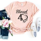 T-Shirt-Blessed For 40 Years T-Shirt-S-Heather Peach-Jack N Roy