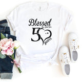T-Shirt-Blessed For 50 Years T-Shirt-S-White-Jack N Roy