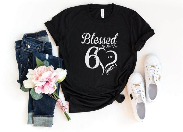 T-Shirt-Blessed For 60 Years T-Shirt-S-Black-Jack N Roy