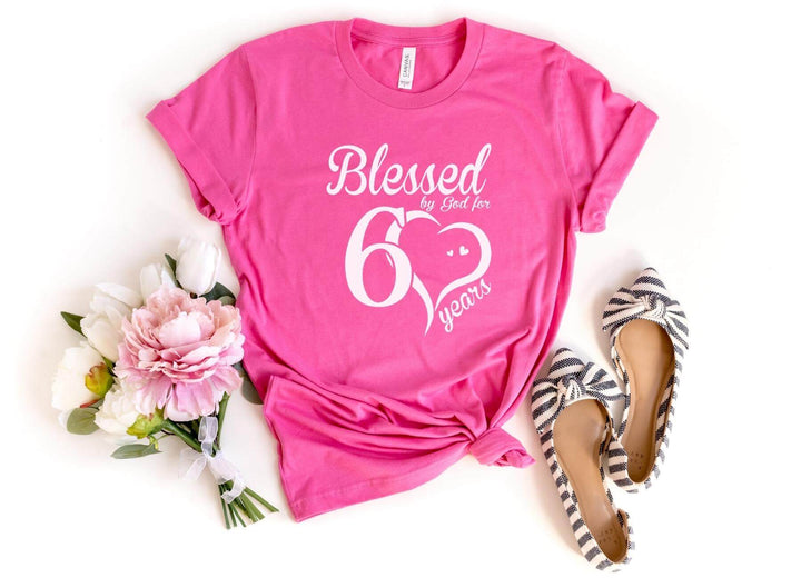 Shirts & Tops-Blessed For 60 Years T-Shirt-S-Charity Pink-Jack N Roy