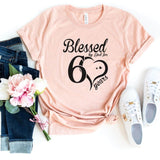 T-Shirt-Blessed For 60 Years T-Shirt-S-Heather Peach-Jack N Roy