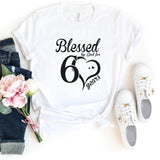 T-Shirt-Blessed For 60 Years T-Shirt-S-White-Jack N Roy