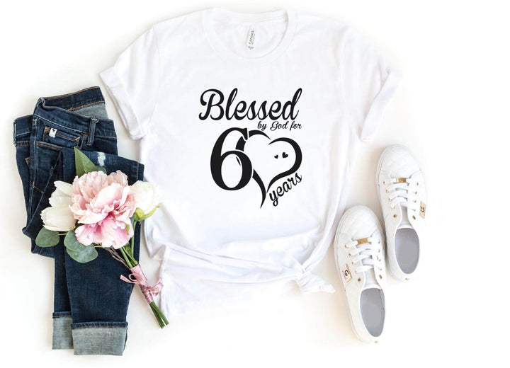 Shirts & Tops-Blessed For 60 Years T-Shirt-S-White-Jack N Roy
