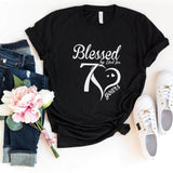 T-Shirt-Blessed For 70 Years T-Shirt-S-Black-Jack N Roy