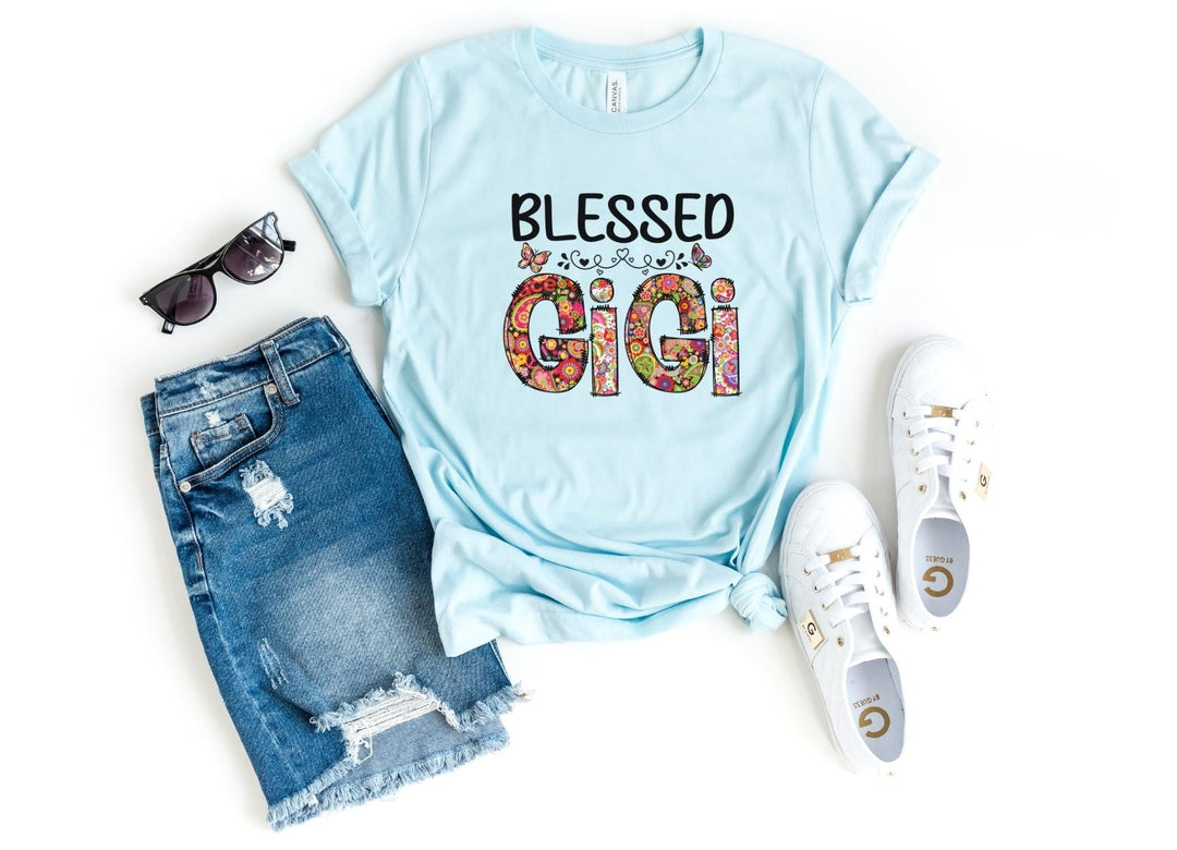 Shirts & Tops-Blessed Gigi (Paisley Design) T-Shirt-S-Heather Ice Blue-Jack N Roy