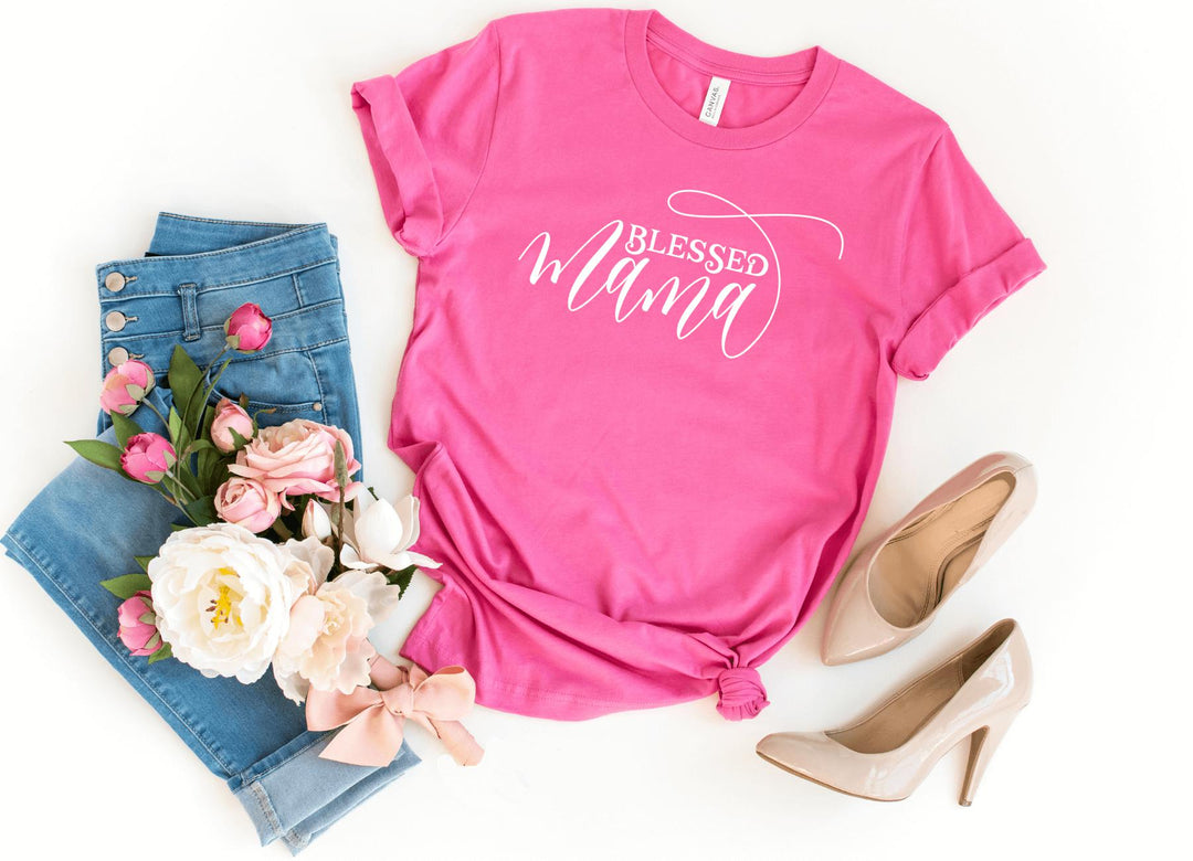 Shirts & Tops-Blessed Mama T-Shirt-S-Charity Pink-Jack N Roy