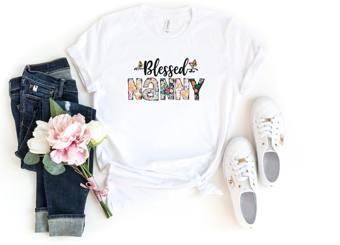 Shirts & Tops-Blessed Nanny (Paisley Design) T-Shirt-S-White-Jack N Roy