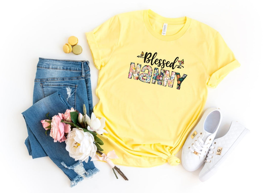 Shirts & Tops-Blessed Nanny (Paisley Design) T-Shirt-S-Yellow-Jack N Roy