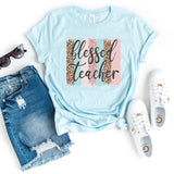 T-Shirt-Blessed Teacher T-Shirt-S-Heather Ice Blue-Jack N Roy