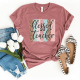 T-Shirt-Blessed Teacher T-Shirt-S-Heather Mauve-Jack N Roy