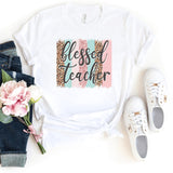 T-Shirt-Blessed Teacher T-Shirt-S-White-Jack N Roy