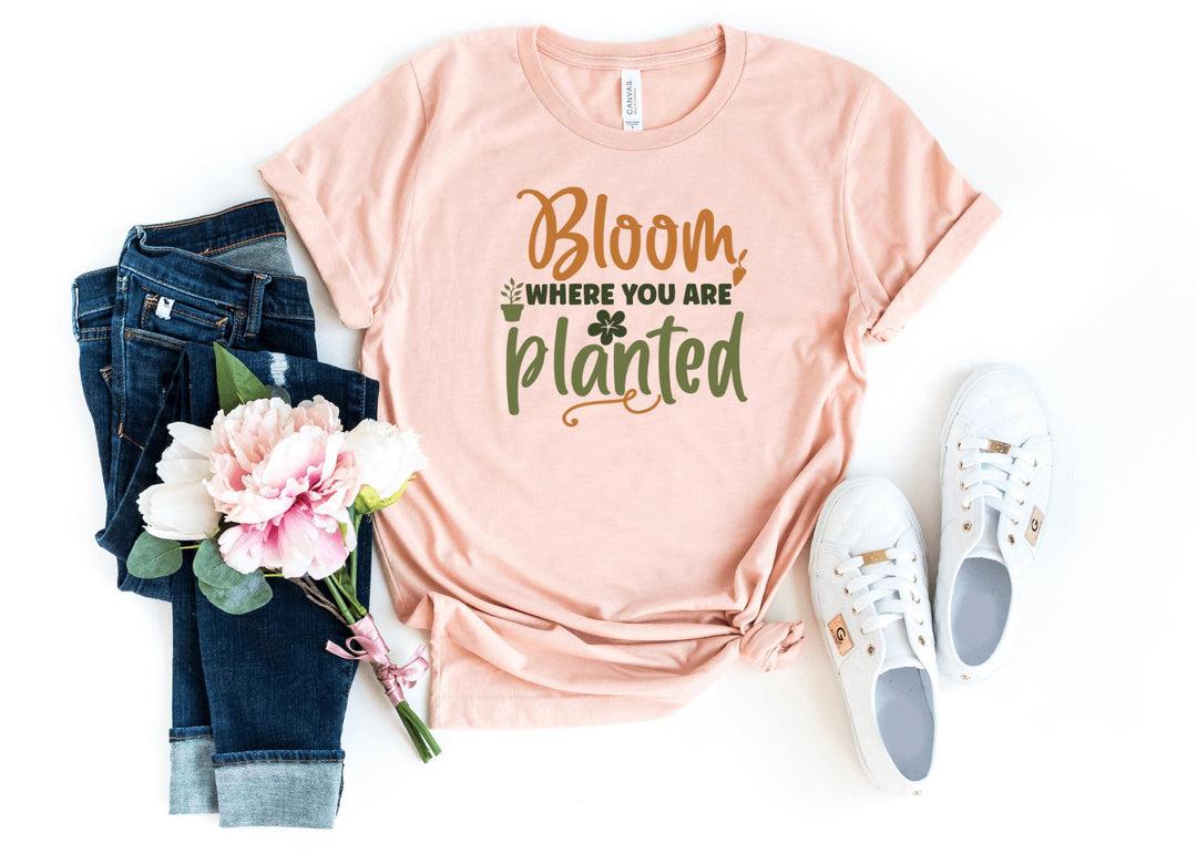 Shirts & Tops-Bloom Where You're Planted T-Shirt-S-Heather Peach-Jack N Roy