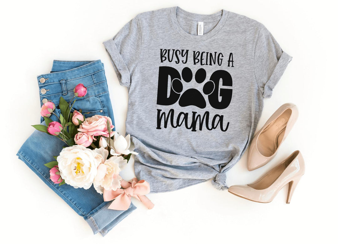 Shirts & Tops-Busy Dog Mama T-Shirt-S-Athletic Heather-Jack N Roy