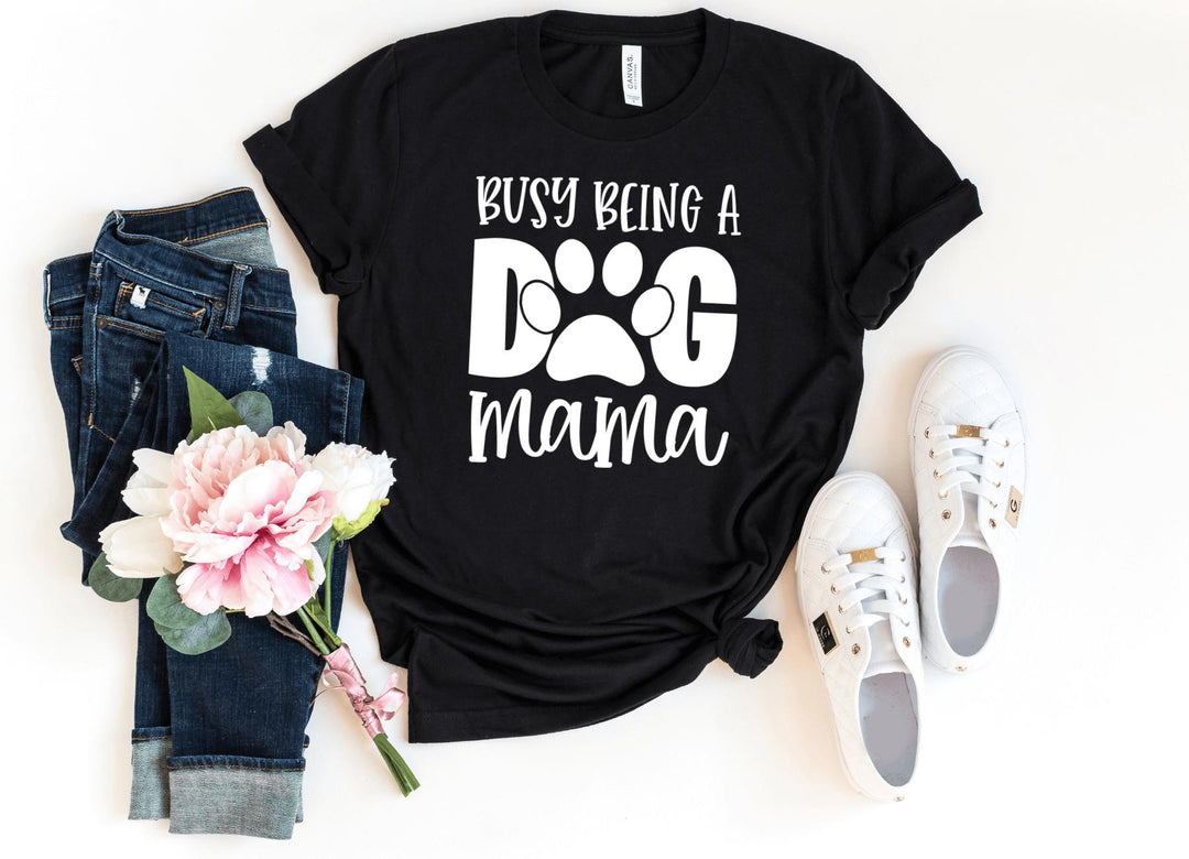 Shirts & Tops-Busy Dog Mama T-Shirt-S-Black-Jack N Roy
