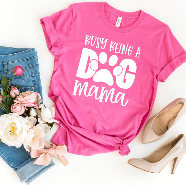 T-Shirt-Busy Dog Mama T-Shirt-S-Charity Pink-Jack N Roy