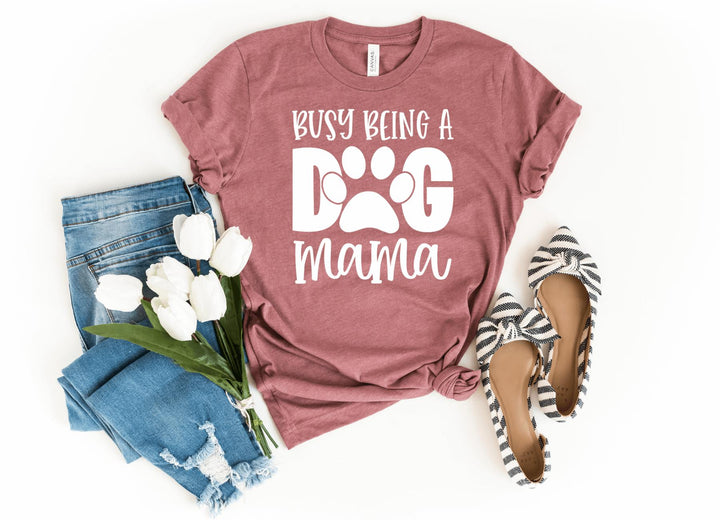 Shirts & Tops-Busy Dog Mama T-Shirt-S-Heather Mauve-Jack N Roy