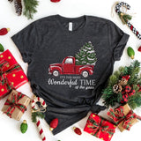T-Shirt-Christmas Truck T-Shirt-S-Dark Grey Heather-Jack N Roy