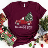 T-Shirt-Christmas Truck T-Shirt-S-Maroon-Jack N Roy