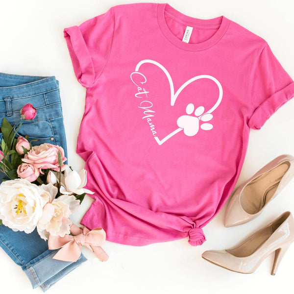 T-Shirt-Cat Mama T-Shirt-S-Charity Pink-Jack N Roy