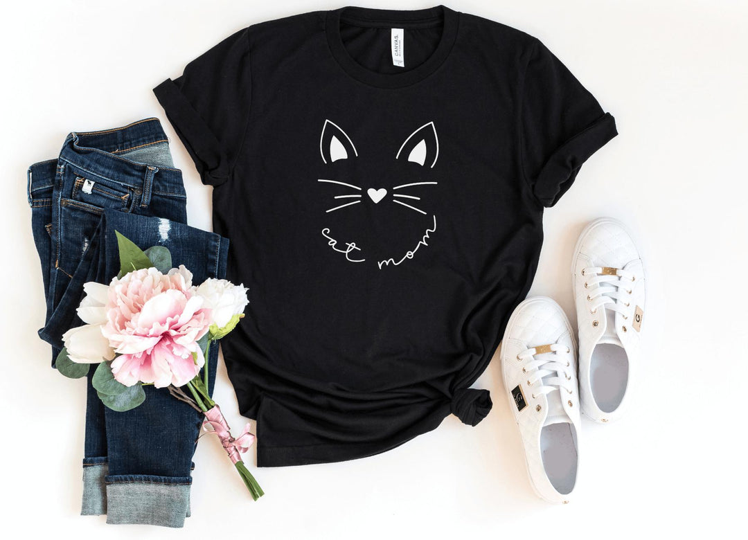 Shirts & Tops-Cat Mom T-Shirt-S-Black-Jack N Roy