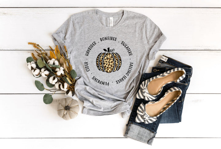 Shirts & Tops-Cheetah Print Pumpkin T-Shirt-S-Athletic Heather-Jack N Roy