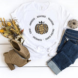 T-Shirt-Cheetah Print Pumpkin T-Shirt-S-White-Jack N Roy