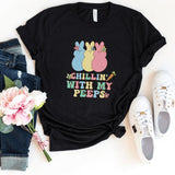 T-Shirt-Chillin' With My Peeps T-Shirt-S-Black-Jack N Roy