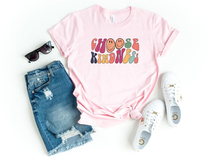 Shirts & Tops-Choose Kindness T-Shirt-S-Pink-Jack N Roy