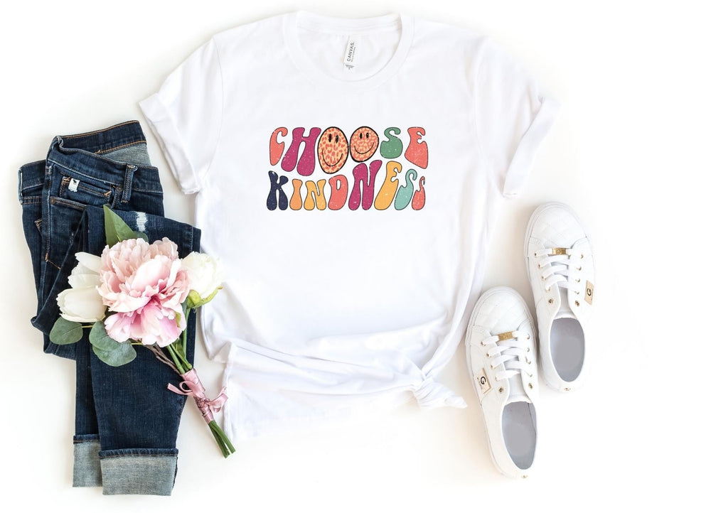 Shirts & Tops-Choose Kindness T-Shirt-S-White-Jack N Roy