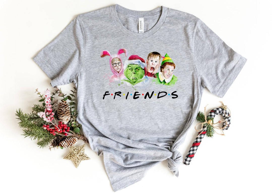 Shirts & Tops-Christmas Favorite Friends T-Shirt-S-Athletic Heather-Jack N Roy